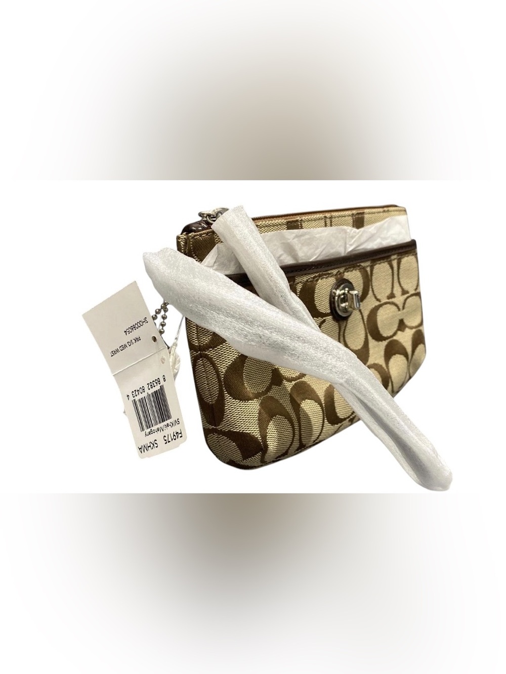 Coach Park Signature Medium Wristlet – Brown/Khaki Monogram – NWT - Picture 5 of 11
